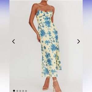 Selfie Leslie Cream Spaghetti Strap Midi Sundress